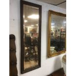 CARVED OAK DRESSING BEVELED MIRROR. 126 X 42 CMS