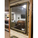 GILDED BEVEL EDGED MIRROR. 48 X 58 CMS