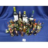 COLLECTION OF ALCOHOL MINIATURES, TOGETHER WITH A 700ML BOTTLE OF COINTREAU AND A 350ML BOTTLE OF