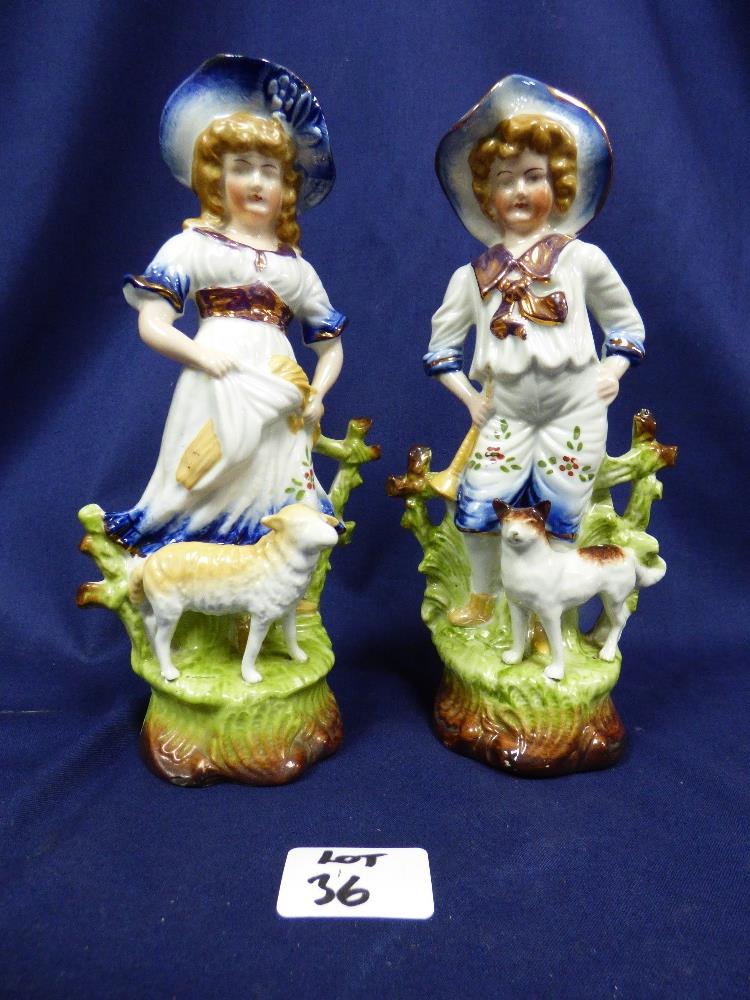 THREE PAIRS OF VICTORIAN STAFFORD SHIRE FIGURES - Image 2 of 4