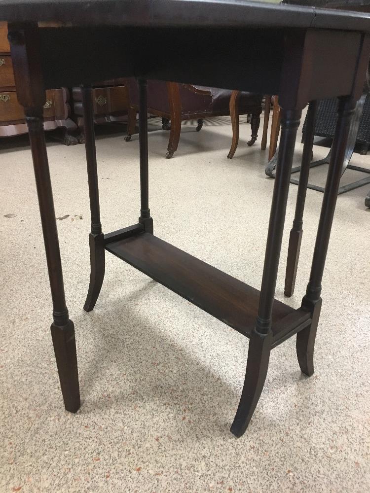 VICTORIAN MAHOGANY SUTHERLAND TABLE ON TURNED OUT FEET - Image 5 of 5