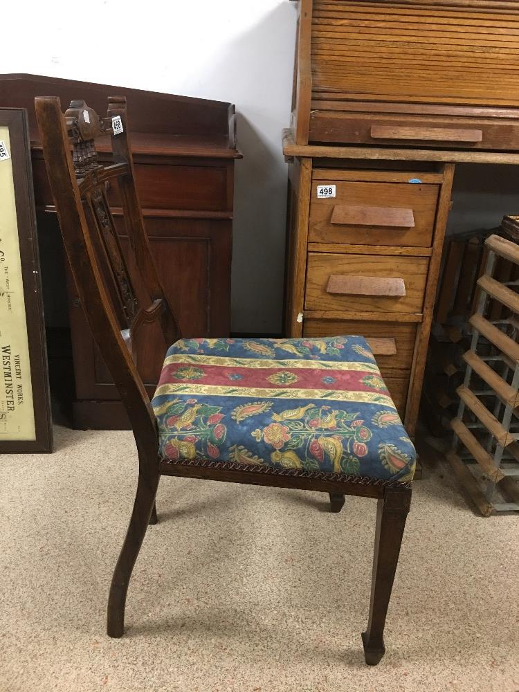 PAIR OF WALNUT INLAY BACKED HALL CHAIRS - Image 2 of 4