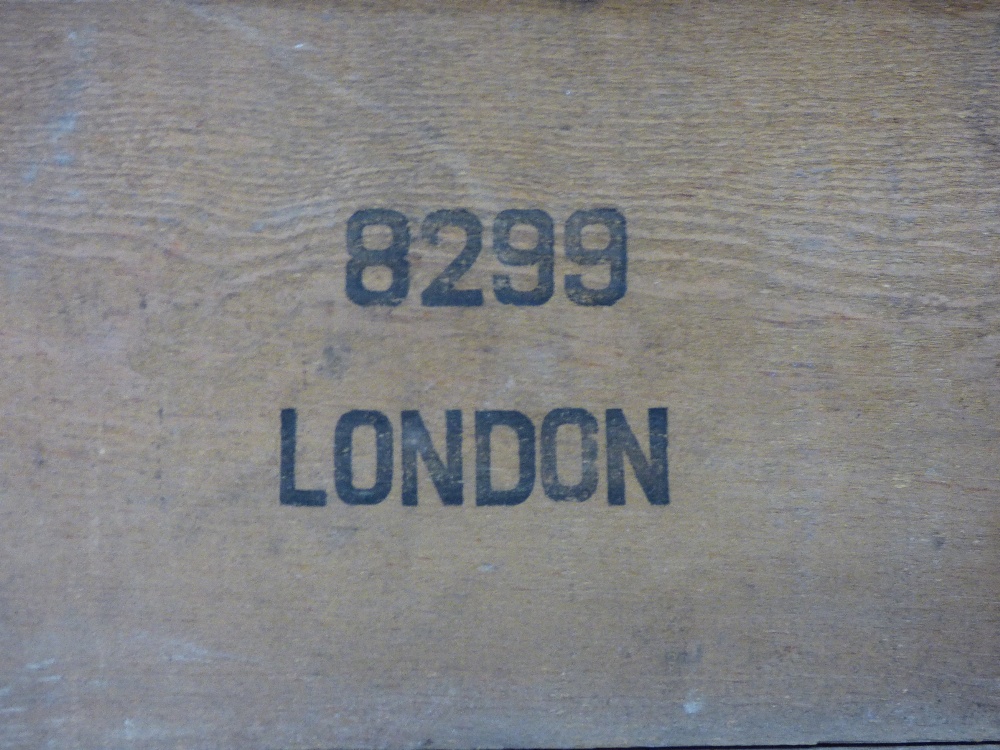 AN EARLY 20TH CENTURY OAK CANTEEN FOR CUTLERY (LACKING CONTENTS) RAISED UPON FOUR WOODEN LEGS, - Image 4 of 14