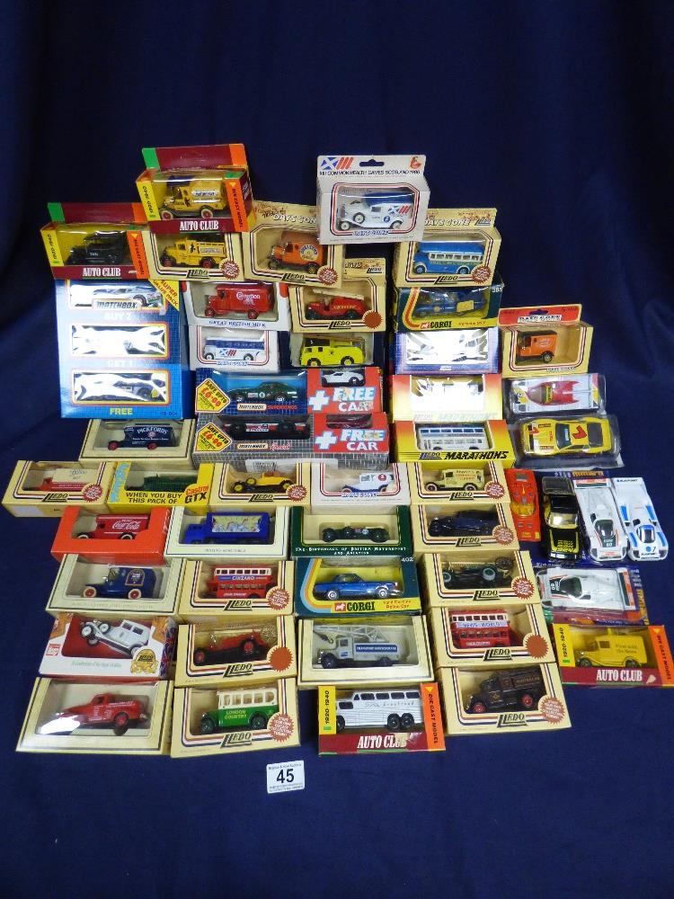 VARIOUS BOXED DIE CAST TOYS AND VEHICLES INCLUDING CORGI, LLEDO AND MATHCBOX