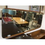 MID CENTURY WALL MIRROR WITH TEAK BORDERS. 107 CMS