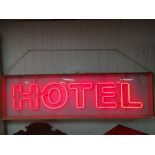 ILLUMINATED HOTEL DISPLAY SIGN. 152 X 45 CMS