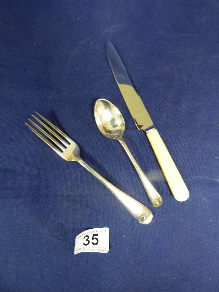 AN OAK BOXED CANTEEN OF CUTLERY BY RICHARDSON AND BINNEY LTD OF SHEFFIELD - Image 3 of 4