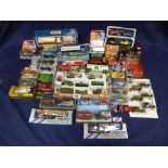 A COLLECTION OF ASSORTED DIE CAST TOYS AND VEHICLES INCLUDING MATCHBOX, CORGI AND POLITOYS