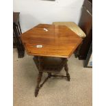 WALNUT TWO TIER ORNATE TABLE