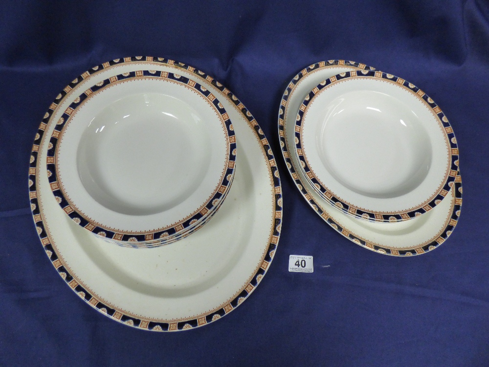 TWELVE PIECE SET OF WOOD & SONS CERAMIC WINDSOR PATTERN DINNER SERVICE