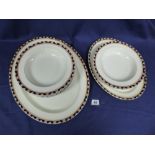 TWELVE PIECE SET OF WOOD & SONS CERAMIC WINDSOR PATTERN DINNER SERVICE