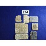 COLLECTION OF SMALL ANTIQUE PRINTING BLOCKS/ WAX SEALS, SOME BEING MADE OF LEAD