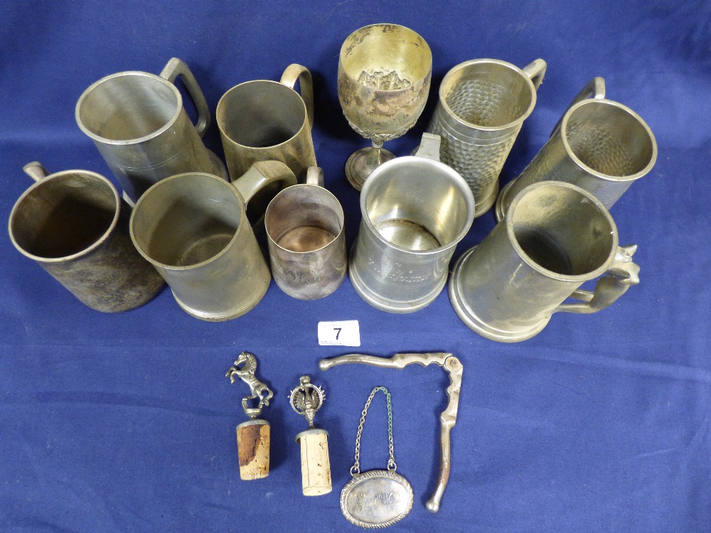COLLECTION OF PEWTER, PLATED TANKARDS AND DRINKING VESSELS - Image 12 of 48