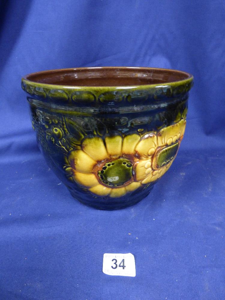 A WEST GERMAN VASE WITH A TERRACOTTA POT, A/F - Image 2 of 5