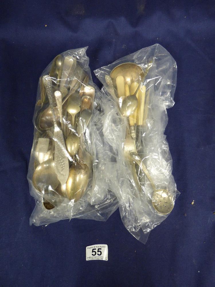 LARGE BOX OF ASSORTED PLATED FLATWARE AND CUTLERY - Image 5 of 5