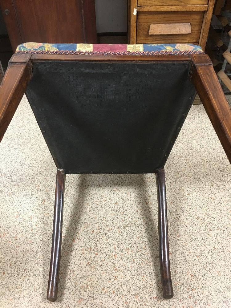 PAIR OF WALNUT INLAY BACKED HALL CHAIRS - Image 3 of 4