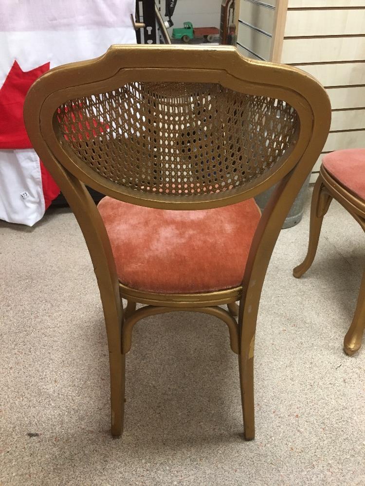 EIGHT GOLD WITH PINK SEAT BERGERE BENTWOOD STYLE CHAIR - Image 2 of 3