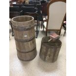 TWO FRENCH BUTTER CHURNS