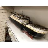 A LARGE SCRATCH MODEL OF TITANIC, LIVERPOOL, 142CM WIDE