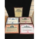 FIVE EARLY/MID 20TH CENTURY SHARE CERTIFICATES, INCLUDING NATIONAL TEA CO OF NEW YORK. THE SPERRY