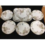 HAVILAND & CO LIMOGES PORCELAIN, COMPRISING SIX SIDE PLATES AND TWO RIMMED PLATES OF RECTANGULAR