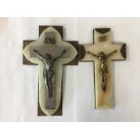 TWO VINTAGE CRUCIFIXES LARGEST 24 X 15 CMS