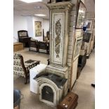 ORNATE LONGCASE CLOCK DATED 1790 CASE ONLY WEIGHTS INCLUDED