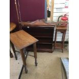 GROUP OF FURNITURE TABLES AND SHELF UNIT INCLUDED