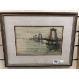 19TH/20TH CENTURY WATERCOLOUR BY CRIPPS OF BRIGHTON CHAIN PIER FRAMED AND GLAZED 47X36 cm's
