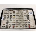 A COLLECTION OF OVER 80 DRESS RINGS IN VARIOUS SHAPES AND DESIGNS
