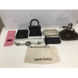 GROUP OF VINTAGE HANDBAGS, INCLUDING ONE BY DIESEL IN ORIGINAL CARRY BAG, ONE BY CARVELA OF ITALY