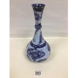 A LATE 19TH CENTURY MACINTYRE FLORIAN WARE POTTERY VASE WITH TUBE LINED DECORATION OF A FLORAL