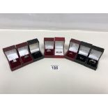 EIGHT 925 SILVER DRESS RINGS IN BOXES