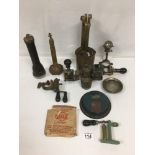COLLECTION OF MIXED ITEMS INCLUDING COPPER AND BRASS MEASURES