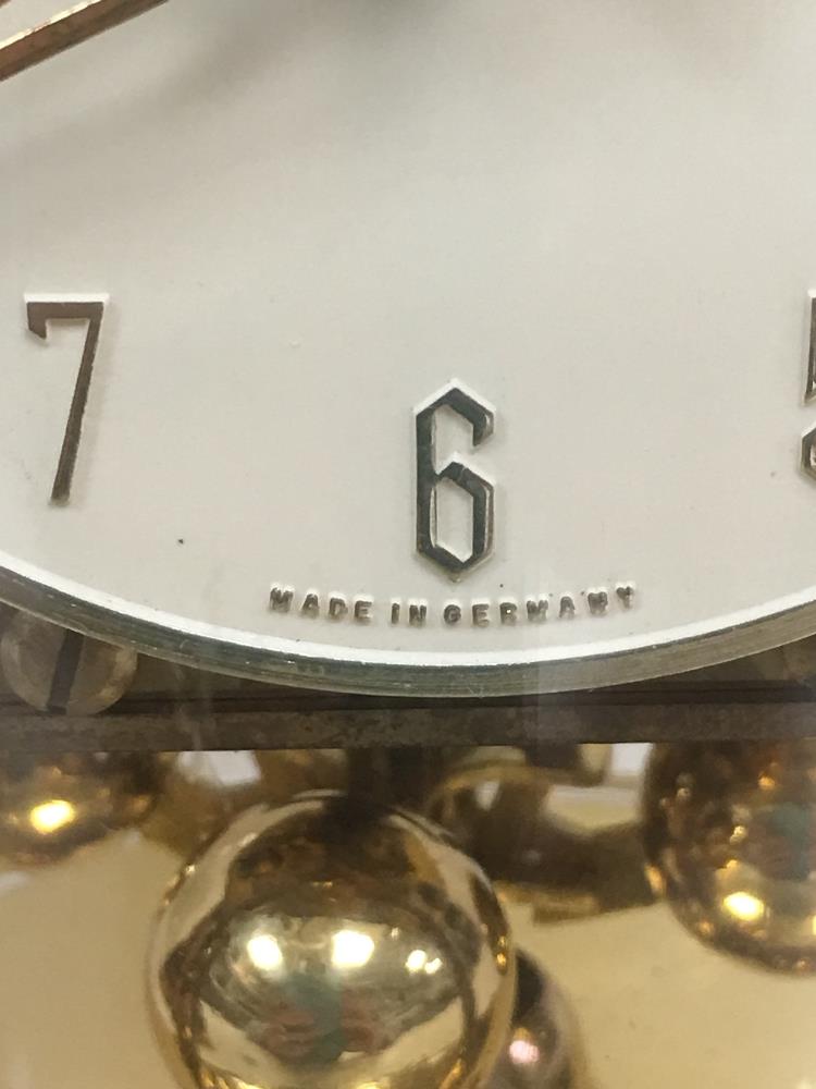 A KUNDO ANNIVERSARY CLOCK WITH DOME, MADE IN GERMANY, TOGETHER WITH A WOODEN CASED QUARTZ MANTLE - Image 3 of 6