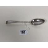 A GEORGE III SILVER BRIGHT CUT TABLE SPOON, HALLMARKED LONDON 1974 BY GEORGE GRAY, 55G IN WEIGHT