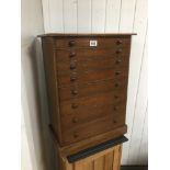 WOODEN COLLECTORS CHEST OF 8 DRAWERS