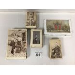 A COLLECTION OF LATE 19TH/EARLY 20TH CENTURY BLACK AND WHITE PHOTOGRAPHS AND CDV'S OF PEOPLE