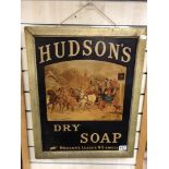 VINTAGE HUDSON'S DRY SOAP FRAMED SINGED POSTERS 50x62 CM'S