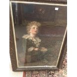 VINTAGE PEARS PRINT TITLED BUBBLES AFTER JOHN EVERETT MILLAIS FRAMED AND GLAZED 87X65CMS