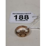 A 9CT GOLD CLADDAGH RING BY TD & S, 5.5G