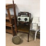 SIX PIECES OF FURNITURE, CHAIR, SWING MIRROR, BEDPAN AND OTHERS
