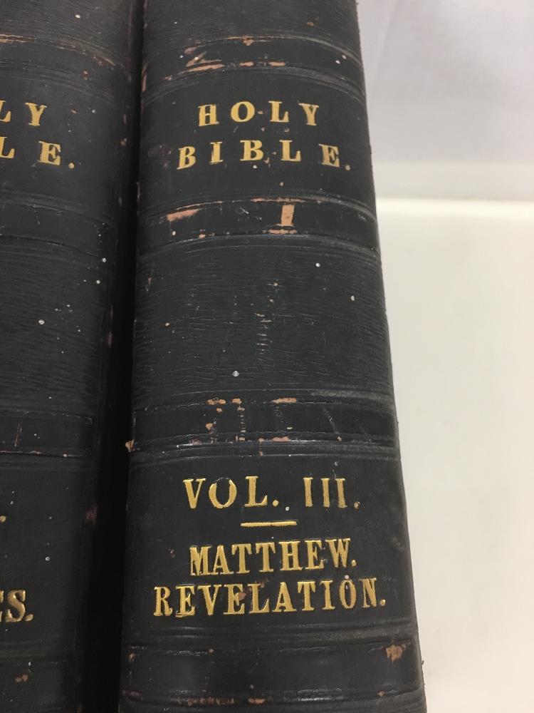 VICTORIAN LEATHER BOUND BIBLE IN THREE VOLUMES, PREPARED BY REV GEORGE D'OYLY AND REV RICHARD - Image 4 of 7