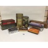 GROUP OF VINTAGE TINS, INCLUDING MACKINTOSH'S TOFFEE DE LUXE, BOOTS BENEFIT SHOES AND SHARPS SWEET
