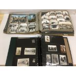 TWO LARGE ALBUMS FULL OF 19TH AND 20TH CENTURY CDV'S, PHOTOGRAPHS AND POSTCARDS