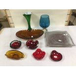 GROUP OF GLASS, MURANO, CLOUDED GLASS WITH OTHERS