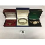 THREE ROTARY WRISTWATCHES, INCLUDING A GENTS 21 JEWEL AUTOMATIC, ANOTHER GENTS AND A LADIES EXAMPLE,