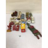 COLLECTION OF VINTAGE DIE CAST VEHICLES, INCLUDING EXAMPLES BY MATCHBOX, CORGI AND DINKY