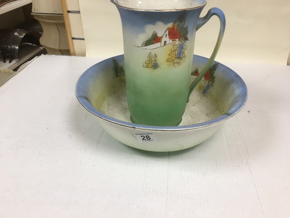 VINTAGE CERAMIC JUG AND BOWL