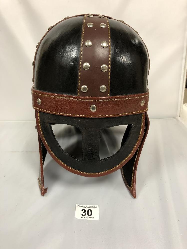 RE-ENACTMENT LEATHER VIKING HELMET - Image 2 of 4